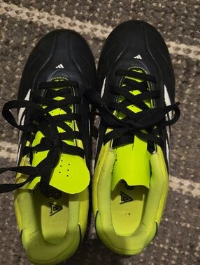 adidas Kid’s Black & Neon Yellow Athletic Soccer Shoes